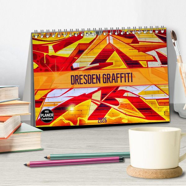 Produktbild: Dresden Graffiti (Tischkalender 2026 DIN A5 quer), CALVENDO Monatskalender