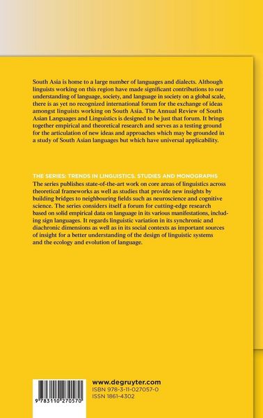Produktbild: Annual Review of South Asian Languages and Linguistics