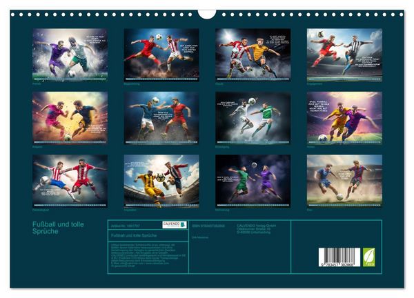 Produktbild: Fu&szlig;ball und tolle Spr&uuml;che (Wandkalender 2026 DIN A3 quer), CALVENDO Monatskalender