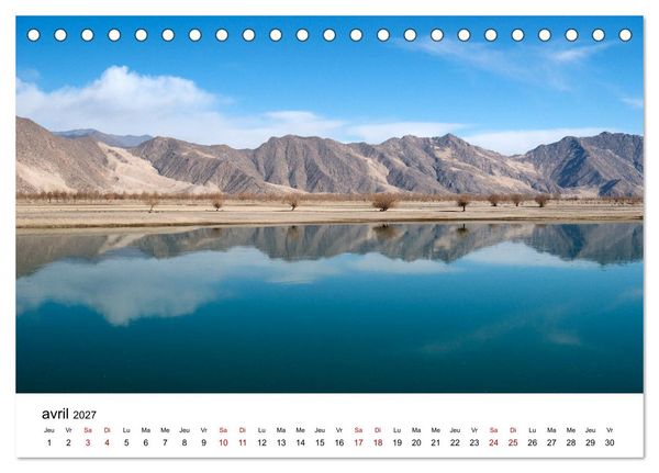 Produktbild: Monast&egrave;res et paysages du Tibet (Calendrier de bureau 2027 DIN A5 vertical), CALVENDO calendrier mensuel