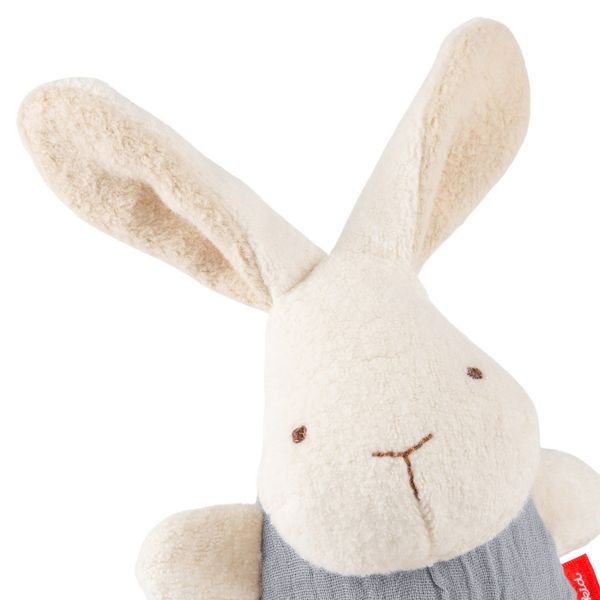 Produktbild: Sigikid 31266 - Knister-Greifling Hase mit Rassel, wei&szlig;/grau, 15 cm, Musselin/Teddystoff, sigibaby