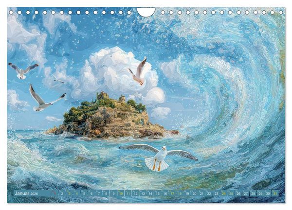 Produktbild: Am Wasser - Bei Sturm und Sonnenschein (Wandkalender 2026 DIN A4 quer), CALVENDO Monatskalender