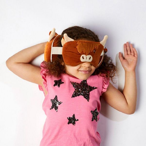 Produktbild: Relaxeazzz Pl&uuml;sch Highland Coo Kuh Reisekissen & Schlafmaske