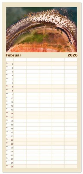 Produktbild: Familienplaner 2026 - ABOVE - Die Welt von oben in ihrer abstraktesten Form mit 5 Spalten (Wandkalender, 21 x 45 cm) CALVENDO