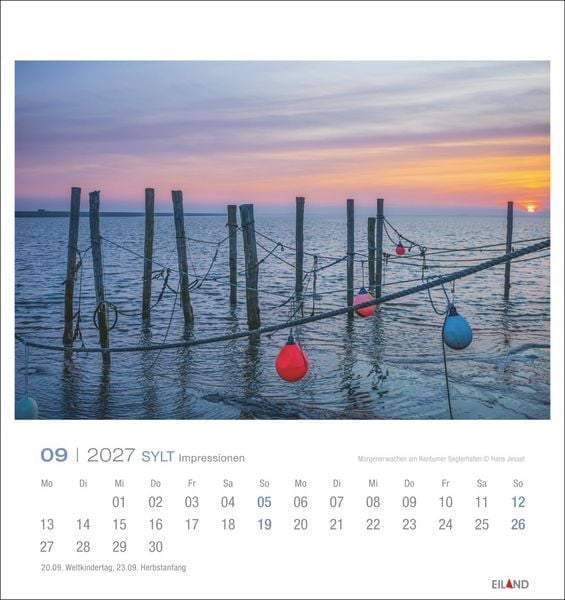 Produktbild: Sylt Impressionen Postkartenkalender 2027