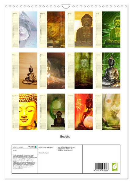 Produktbild: Buddha (Wandkalender 2026 DIN A3 hoch), CALVENDO Monatskalender