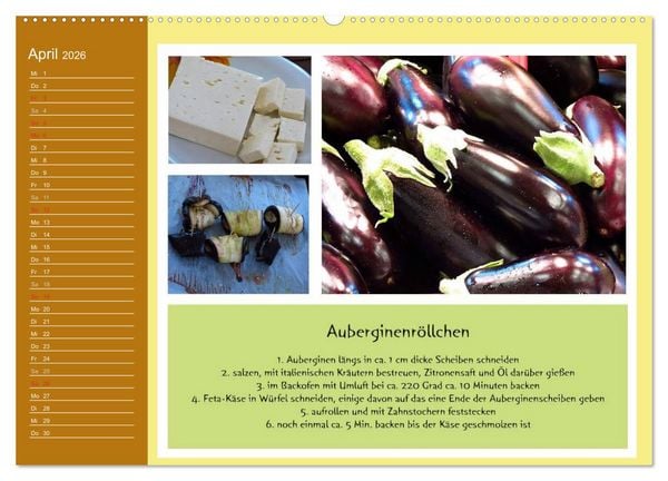 Produktbild: Meine Mallorca Rezepte (Wandkalender 2026 DIN A2 quer), CALVENDO Monatskalender
