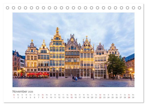 Produktbild: Br&uuml;ssel und Flandern Impressionen (Tischkalender 2026 DIN A5 quer), CALVENDO Monatskalender