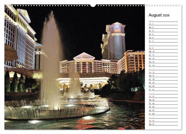 Produktbild: LAS VEGAS - by night (hochwertiger Premium Wandkalender 2026 DIN A2 quer), Kunstdruck in Hochglanz