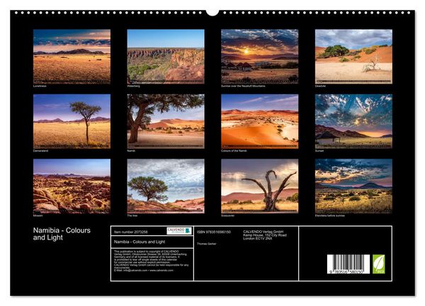 Produktbild: Namibia - Colours and Light (High Quality Premium Wall Calendar 2026 DIN A2 landscape),CALVENDO 12 Month Wall Calendar