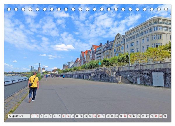 Produktbild: D&uuml;sseldorf Vom Ufer bis zur Skyline (Tischkalender 2026 DIN A5 quer), CALVENDO Monatskalender