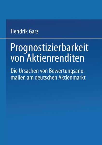 Produktbild: Prognostizierbarkeit von Aktienrenditen
