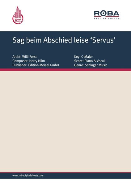 Produktbild: Sag beim Abschied leise 'Servus'