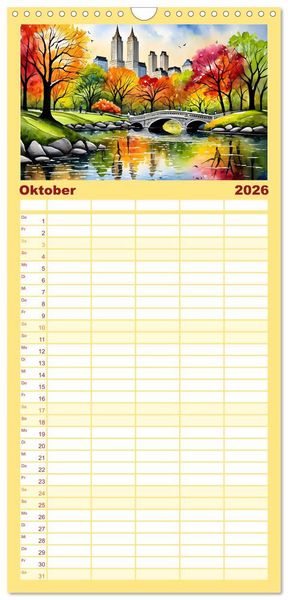 Produktbild: Familienplaner 2026 - Sightseeing New York mit 5 Spalten (Wandkalender, 21 x 45 cm) CALVENDO