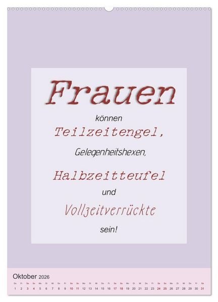 Produktbild: Was Mann &uuml;ber Frau wissen sollte und umgekehrt ... (Wandkalender 2026 DIN A2 hoch), CALVENDO Monatskalender