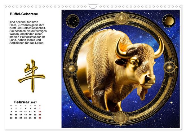 Produktbild: Chinesische Sternzeichen (Wandkalender 2027 DIN A3 quer), CALVENDO Monatskalender