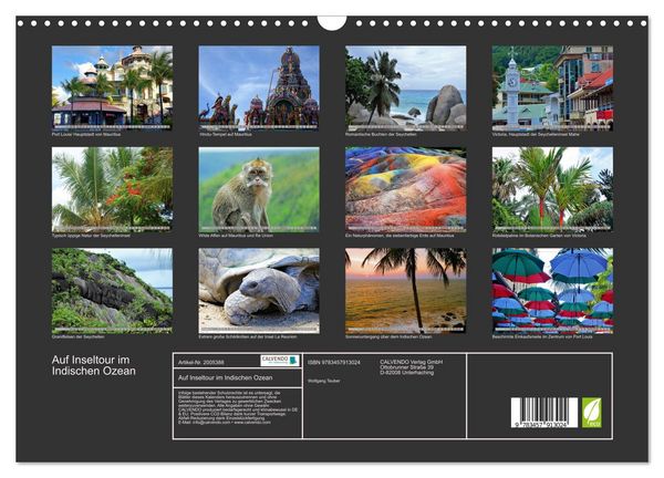 Produktbild: Auf Inseltour im Indischen Ozean (Wandkalender 2026 DIN A3 quer), CALVENDO Monatskalender