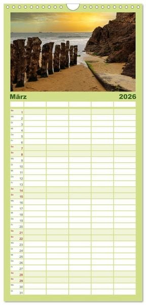 Produktbild: Familienplaner 2026 - Saint-Malo - Ein gut gesch&uuml;tzter Schatz mit 5 Spalten (Wandkalender, 21 x 45 cm) CALVENDO