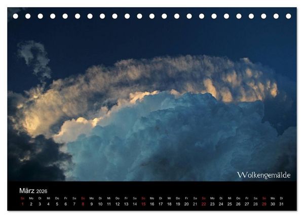 Produktbild: Wolken-Kunstwerke (Tischkalender 2026 DIN A5 quer), CALVENDO Monatskalender