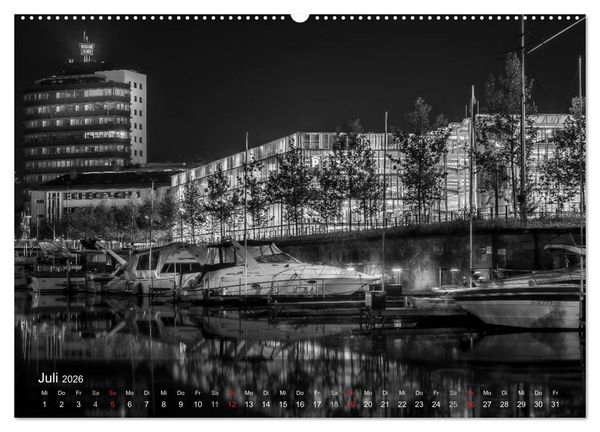 Produktbild: Heilbronn bei Nacht (hochwertiger Premium Wandkalender 2026 DIN A2 quer), Kunstdruck in Hochglanz
