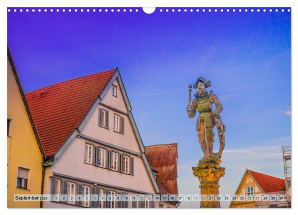 Produktbild: Leonberg - Altstadt in Abendstimmung (Wandkalender 2026 DIN A3 quer), CALVENDO Monatskalender