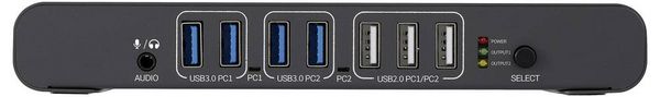 Produktbild: SpeaKa Professional SP-KVM-2P4K 2 Port KVM-Umschalter Grau (matt) HDMI&reg;, USB-A (USB 3.2 Gen 1), USB-A (USB 2.0), USB-C&reg; PD, RJ45