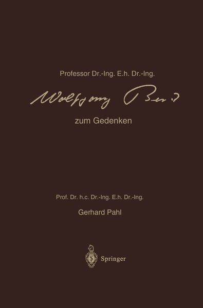 Produktbild: Professor Dr.-Ing. E.h. Dr.-Ing. Wolfgang Beitz zum Gedenken