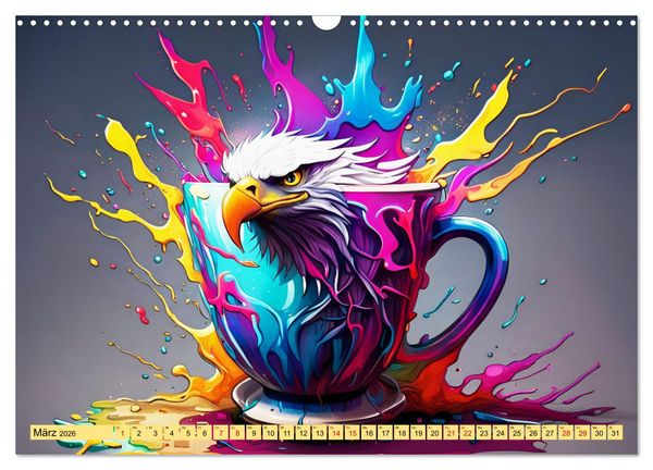 Produktbild: Tierische Kaffeestunden (Wandkalender 2026 DIN A3 quer), CALVENDO Monatskalender