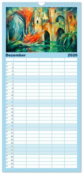 Produktbild: Familienplaner 2026 - Unterwasserwelt, bunt und wundersch&ouml;n mit 5 Spalten (Wandkalender, 21 x 45 cm) CALVENDO
