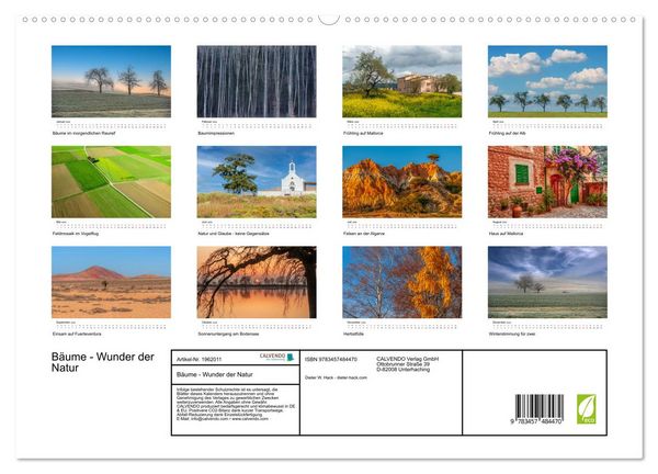 Produktbild: B&auml;ume - Wunder der Natur (hochwertiger Premium Wandkalender 2026 DIN A2 quer), Kunstdruck in Hochglanz