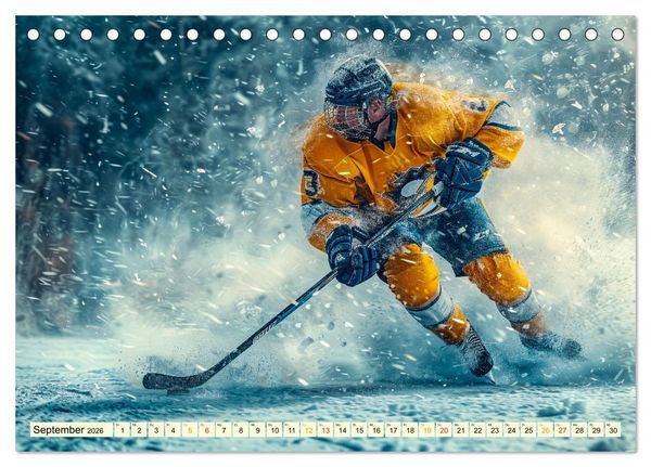 Produktbild: Eishockey - tolle Momente (Tischkalender 2026 DIN A5 quer), CALVENDO Monatskalender