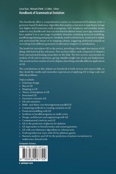 Produktbild: Handbook of Grammatical Evolution