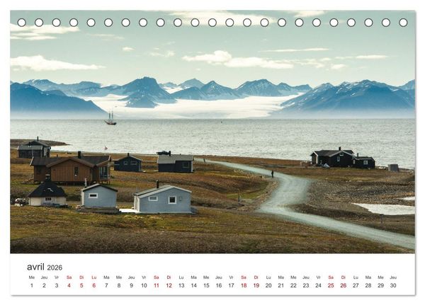 Produktbild: L'&eacute;t&eacute; sur les &icirc;les Svalbard (Calendrier de bureau 2026 DIN A5 vertical), CALVENDO calendrier mensuel