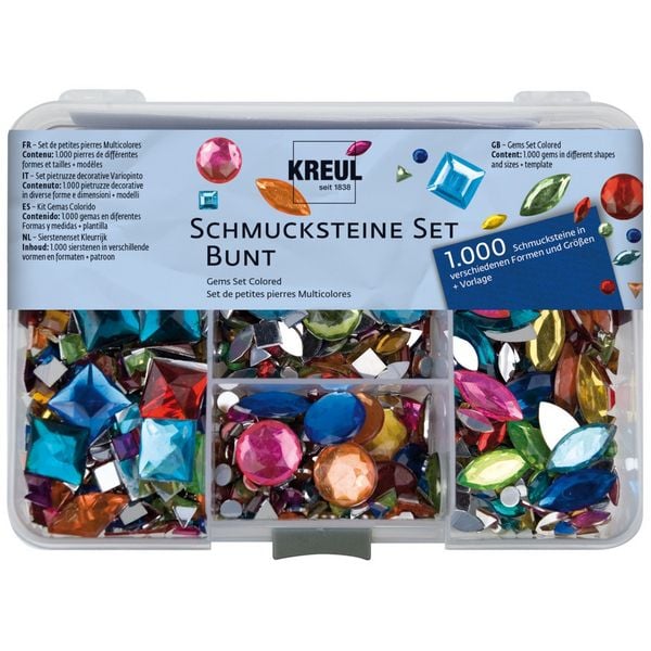 Produktbild: KREUL Schmucksteine Set Bunt, 1000 St&uuml;ck