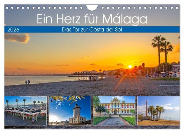 Produktbild: Ein Herz f&uuml;r M&aacute;laga (Wandkalender 2026 DIN A4 quer), CALVENDO Monatskalender