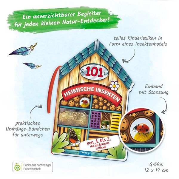 Produktbild: Tr&ouml;tsch Buch in Hausform 101 Heimische Insekten von A bis Z, die du kennen solltest