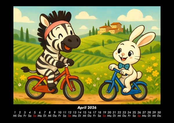 Produktbild: Zara & Bouncy in Italien 2026 Fotokalender DIN A3
