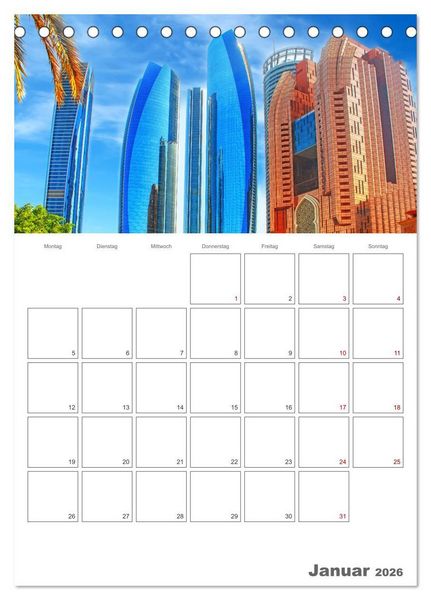Produktbild: Abu Dhabi - Reiseplaner (Tischkalender 2026 DIN A5 hoch), CALVENDO Monatskalender