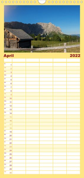 Produktbild: Familienplaner Typisch S&uuml;dtirol (Wandkalender 2022 , 21 cm x 45 cm, hoch)
