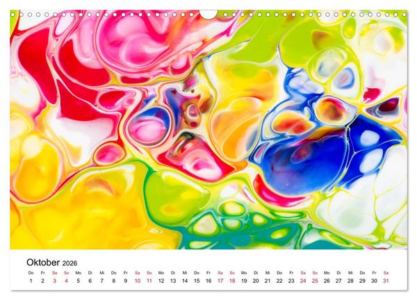 Produktbild: Acrylic Pouring - Faszinierende Farben und Formen (Wandkalender 2026 DIN A3 quer), CALVENDO Monatskalender