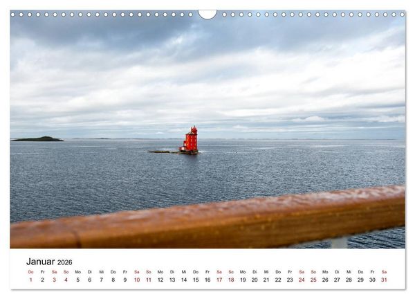 Produktbild: Hurtigruten - Bezaubernde Sch&ouml;nheit der norwegischen K&uuml;ste (Wandkalender 2026 DIN A3 quer), CALVENDO Monatskalender