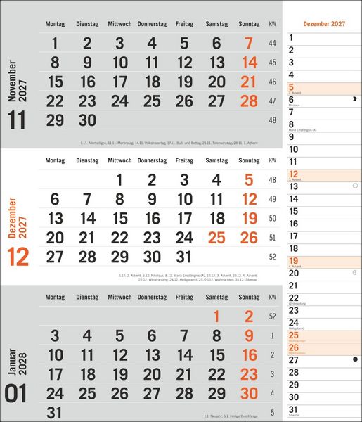 Produktbild: times&more 3-Monatsplaner, orange 2027