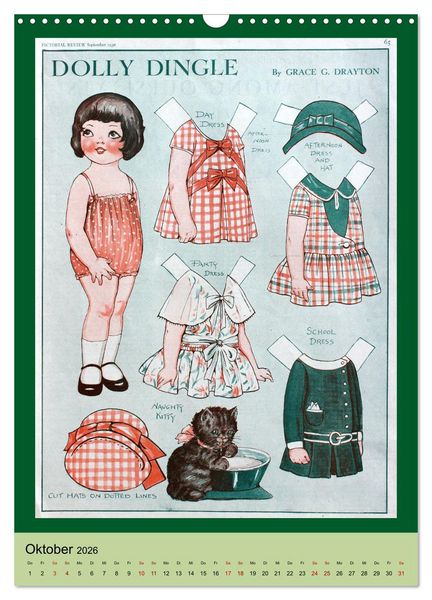 Produktbild: Dolly Dingle Kalender - Anziehpuppen von Grace G. Drayton (Wandkalender 2026 DIN A3 hoch), CALVENDO Monatskalender