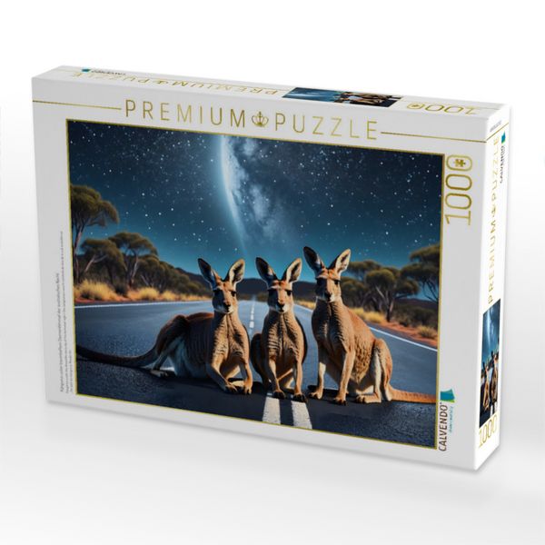Produktbild: CALVENDO Puzzle K&auml;ngurus unter traumhaftem Sternenhimmel der australischen Nacht | 1000 Teile Lege-Gr&ouml;&szlig;e 64x48cm Foto-Puzzle f&uuml;r gl&uuml;ckliche Stunden