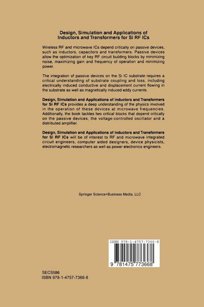 Produktbild: Design, Simulation and Applications of Inductors and Transformers for Si RF ICs