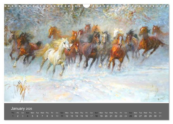 Produktbild: Horses in four seasons 2026 (Wall Calendar 2026 DIN A3 landscape), CALVENDO 12 Month Wall Calendar