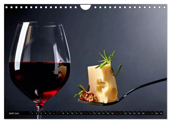 Produktbild: Gourmet K&auml;se - und Weingenuss (Wandkalender 2026 DIN A4 quer), CALVENDO Monatskalender