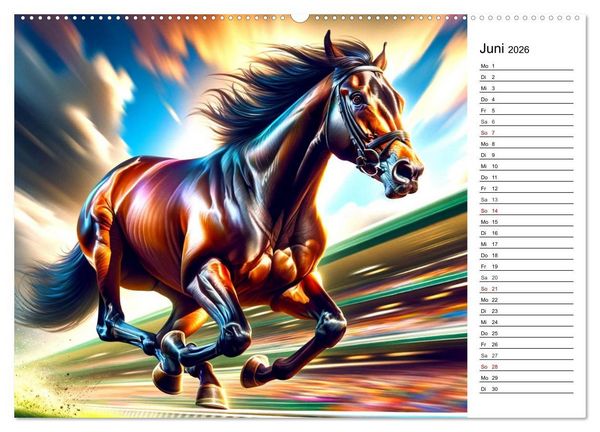 Produktbild: Pferde - die Sch&ouml;nheit edler Pferderassen (hochwertiger Premium Wandkalender 2026 DIN A2 quer), Kunstdruck in Hochglanz