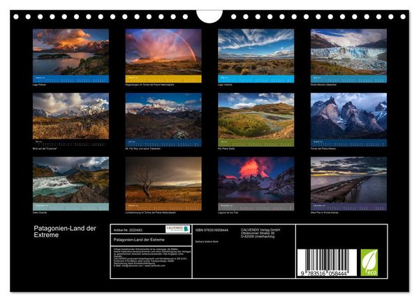 Produktbild: Patagonien-Land der Extreme (Wandkalender 2026 DIN A4 quer), CALVENDO Monatskalender