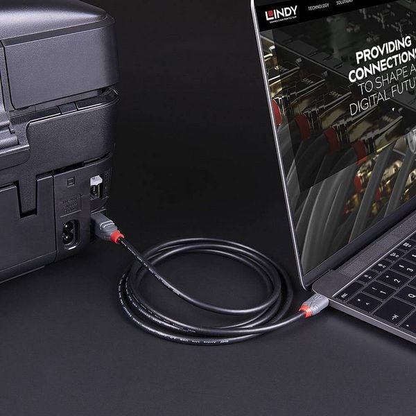 Produktbild: LINDY USB-Kabel USB 3.2 Gen1 USB-C&reg; Stecker, USB-B Stecker 2.00m Schwarz 36667
